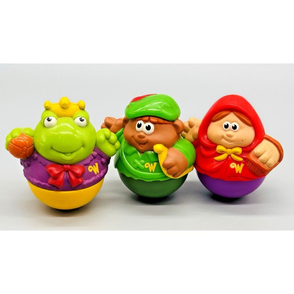 Playskool Weebles Little Red Riding Hood Frog Prince Woodsman Storybook Lot of 3